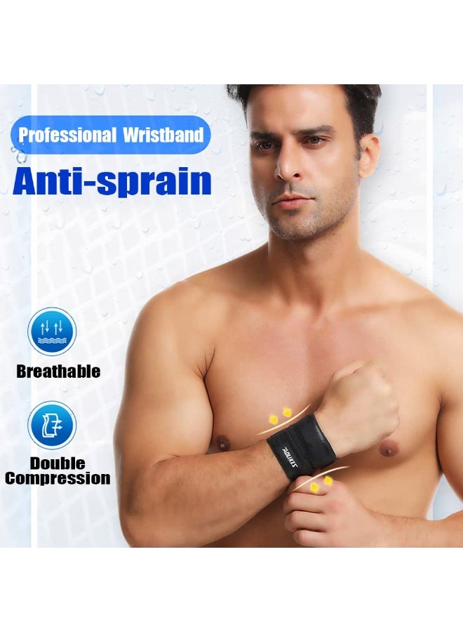 FDTY Sports Compression Wrist Brace Thin Breathable Adjustable Hand Wrap Support Wristband for Basketball Badminton Tennis Unisex (Black) - Image 3