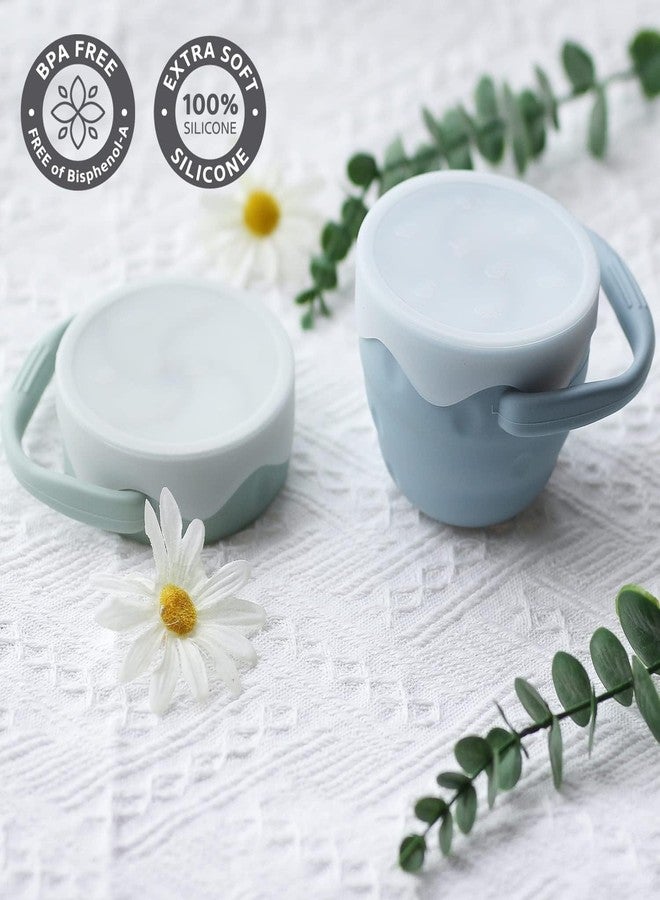Ginbear Baby Snack Cups for Toddlers No Spill, Collapsible Silicone Containers for Girl, Snack Catchers with Lid for Kids (Happy Green.) - Image 3