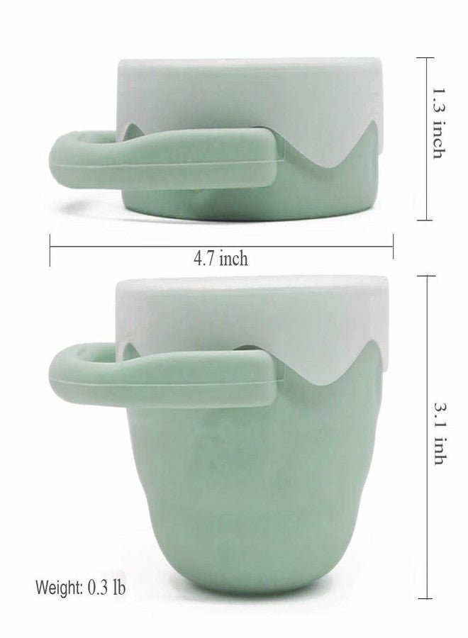 Ginbear Baby Snack Cups for Toddlers No Spill, Collapsible Silicone Containers for Girl, Snack Catchers with Lid for Kids (Happy Green.) - Image 4