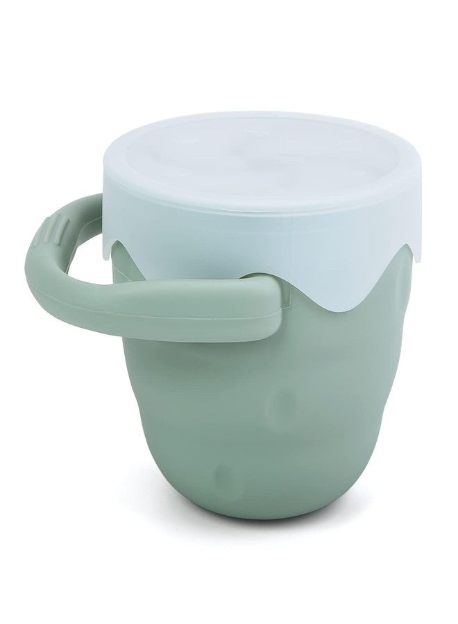 Ginbear Baby Snack Cups for Toddlers No Spill, Collapsible Silicone Containers for Girl, Snack Catchers with Lid for Kids (Happy Green.) - Image 1