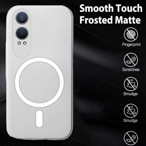SHINESTAR Back Cover for OnePlus Nord CE 4 Lite 5G | Frosted Semi-Transparent Slim Case | Only Compatible with Wireless Magnetic Accessories | Hard Back, Matte Finish – White - Image 2