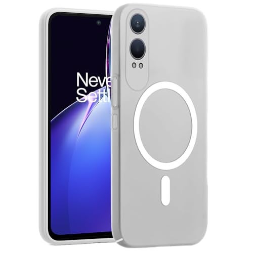 SHINESTAR Back Cover for OnePlus Nord CE 4 Lite 5G | Frosted Semi-Transparent Slim Case | Only Compatible with Wireless Magnetic Accessories | Hard Back, Matte Finish – White - Image 1