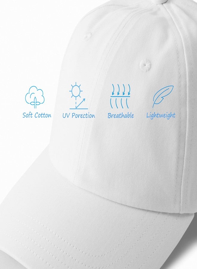 Wheebo 12 Pieces Solid Color Baseball Cap for Women Men Unisex Cotton Adjustable Dads Hat (White) - Image 4