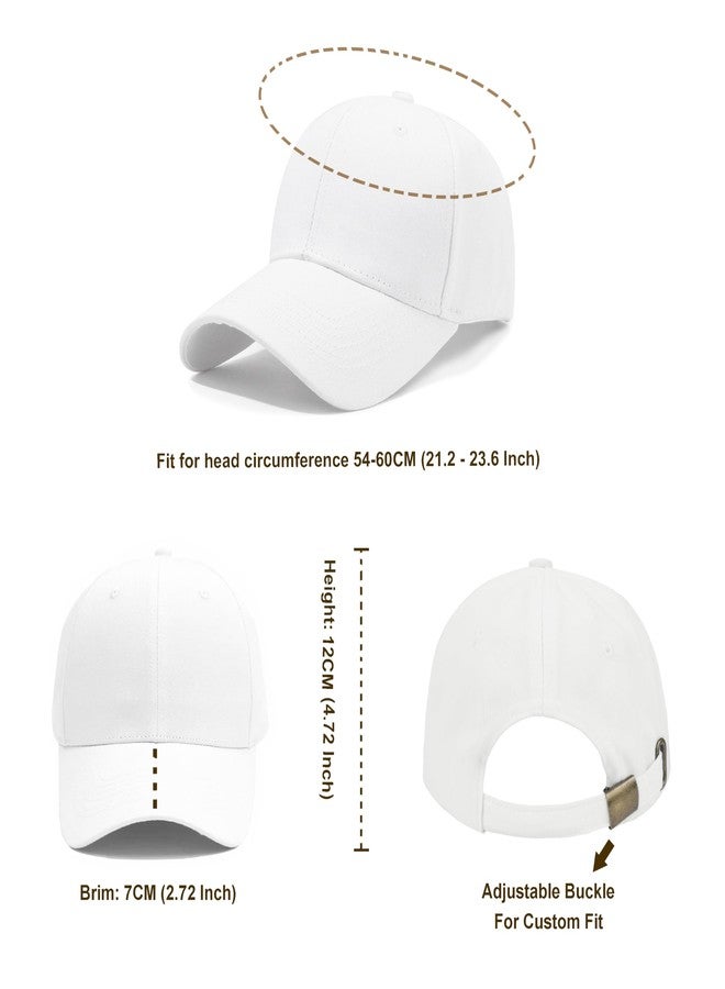 Wheebo 12 Pieces Solid Color Baseball Cap for Women Men Unisex Cotton Adjustable Dads Hat (White) - Image 3