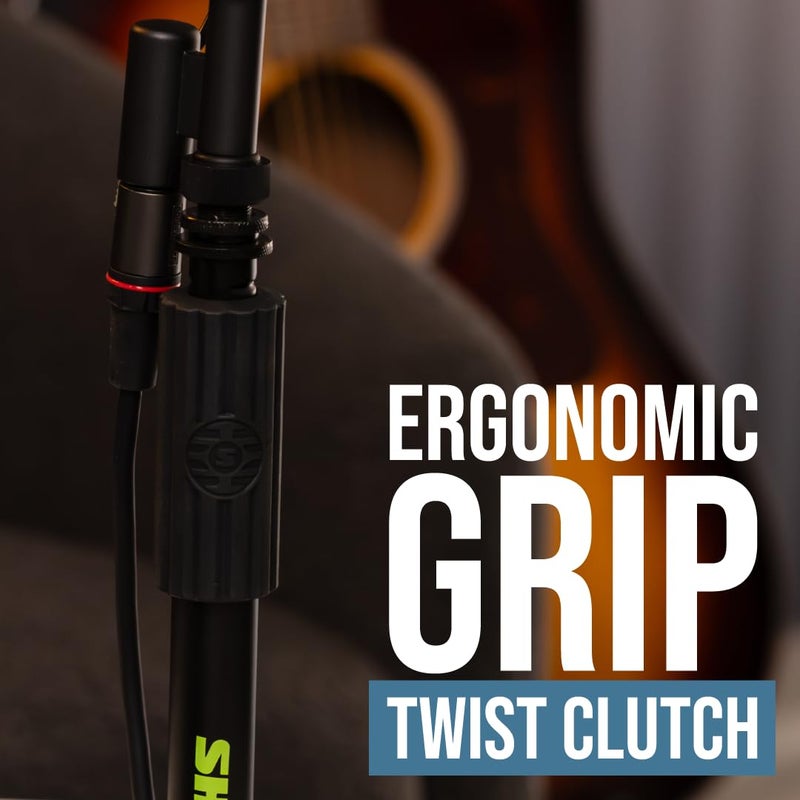 Gator Shure by Gator Round Base Desktop Mic Stand with Standard Height-Adjustable Twist Clutch and 6" Base; (SH-DESKTOP1), Black - Image 5