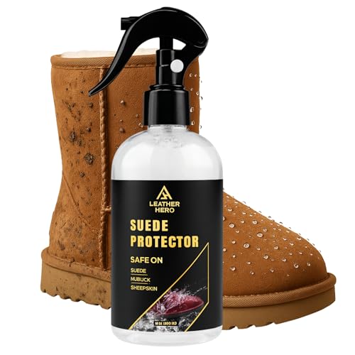 Leather Hero Suede Protector Compatible with Ugg Boots (10oz) - Waterproofing Spray for Suede Boots, Shoes, Jackets, Accessories - Water & Stain Repellant Spray - Image 1