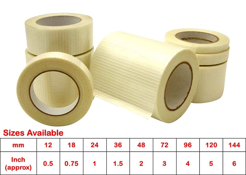 ISAN ® Filament Tape Cross Fiber 12mm (1/2" Approx) Width X 25m Length (12 Pcs.) - Image 4