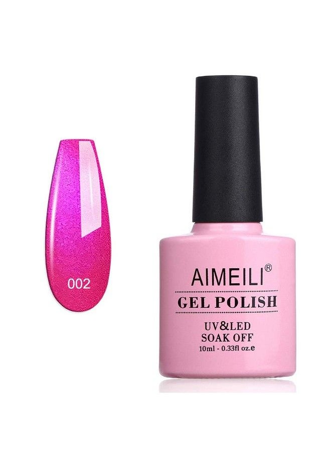 AIMEILI Soak Off U V Led Hot Pink Gel Nail Polish Tutti Fruiti (002) 10Ml  - Image 2