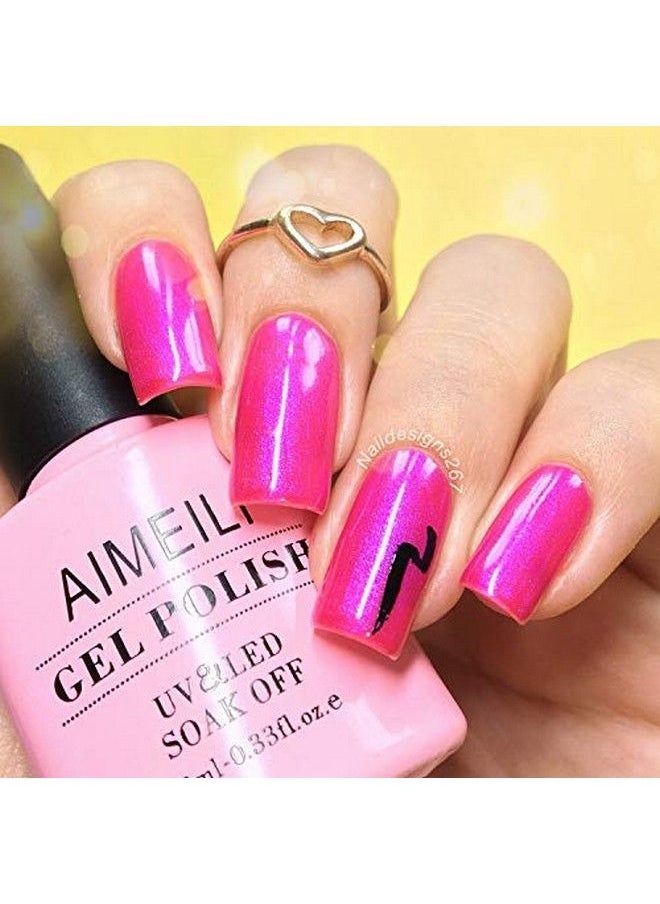 AIMEILI Soak Off U V Led Hot Pink Gel Nail Polish Tutti Fruiti (002) 10Ml  - Image 3