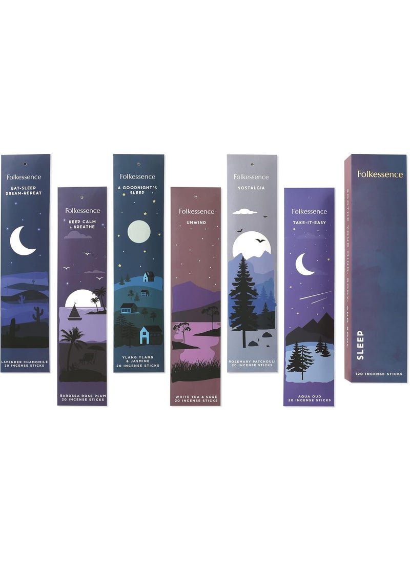 Folkulture Folkulture Incense Sticks, Set of 6 (120 Sticks) - Rosemary, Jasmine, Lavender, Sage, Sleep Incense Sticks, Insence Sticks Variety Pack - Insense Sticks, Natural and Non Toxic  - Image 1