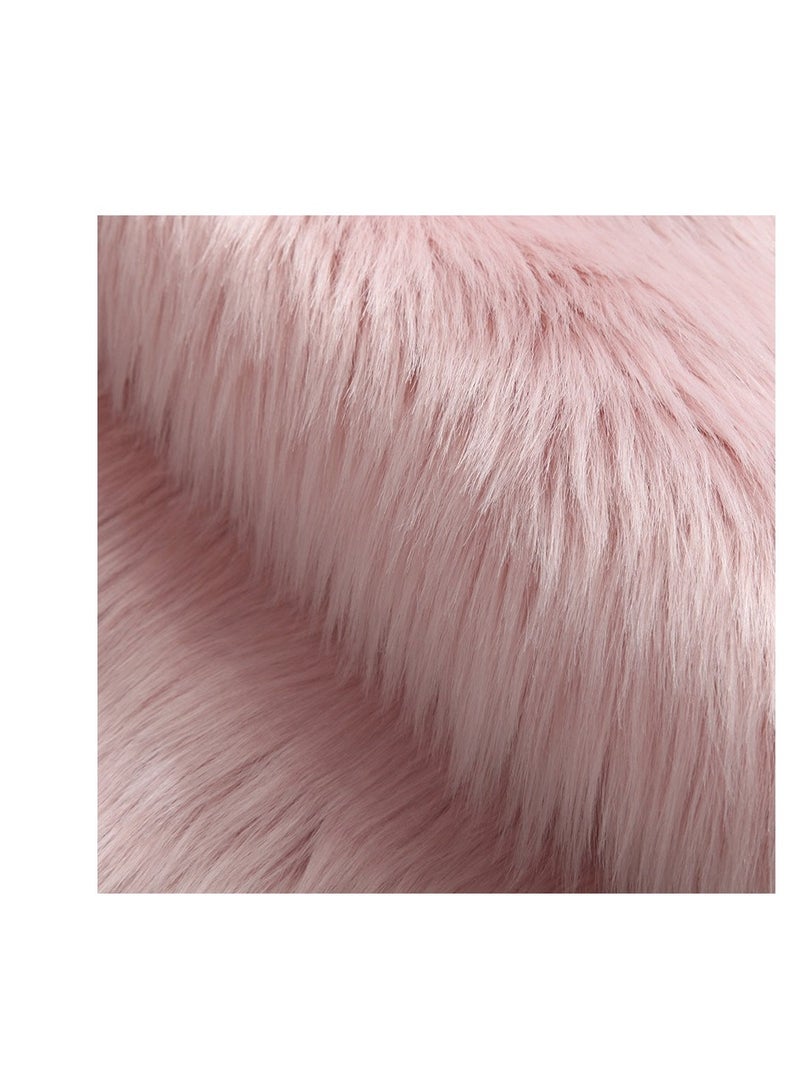 BAIG Soft Fluffy Fur Round Carpet Hairy Carpet 90*90cm Bedroom Floor Carpet For Living Room Sofa Chair Cushion Furry Kids Children Room Mat pink - Image 3