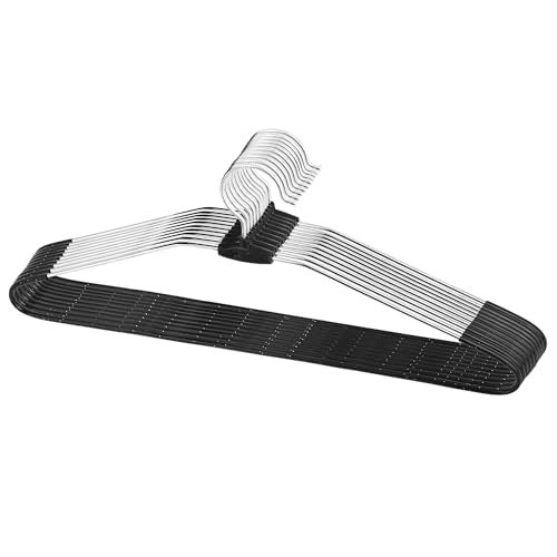ROLLYWARE™ Premium Steel Cloth Hanger India's First Rotational Unique Design Premium Stainless Steel Hanger with Lower Band Lock - Wardrobe, Sarees, Pants, Scarfs & Other Clothes (Black Pack of 20) - Image 1