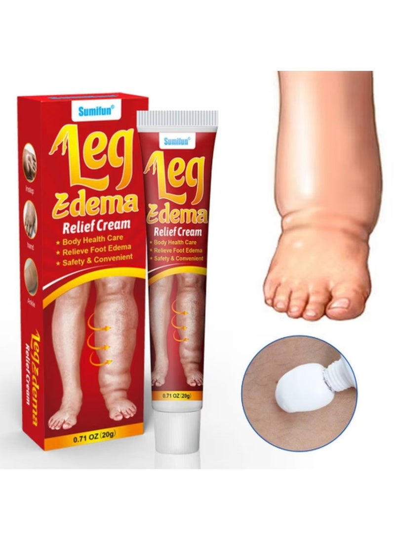 Sumifun Leg Edema Relief Cream - Anti-Swelling Massage Cream for Swollen Legs, Ankles & Feet - Fast-Absorbing, 20g - Image 1