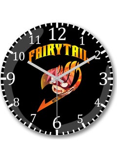Print Shop Fairy Tail Natsu Inside Guild Symbol Wall Clock Curved Real Glass