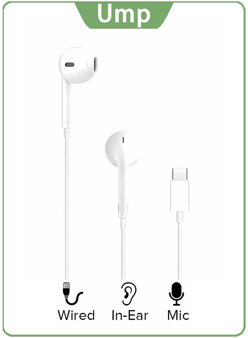 Ump In-Ear Earphones With Mic For Apple iPhone,type c. - Image 1