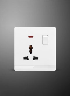 Vmax Universal Wall Socket with Switch & Indicator Light - 3x3" White Ivory Finish  - Image 2