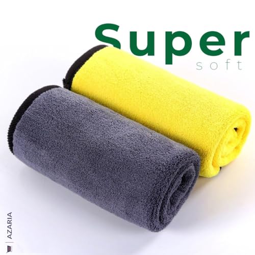 AZARIA Microfiber Cloth 30x40 cm 800 GSM Thick Lint & Streak-Free Multipurpose Cloths Automotive Microfiber Towels for Car Bike Cleaning Washing, car Cleaning Accessories (Pack of 4 Grey 800 GSM) - Image 5