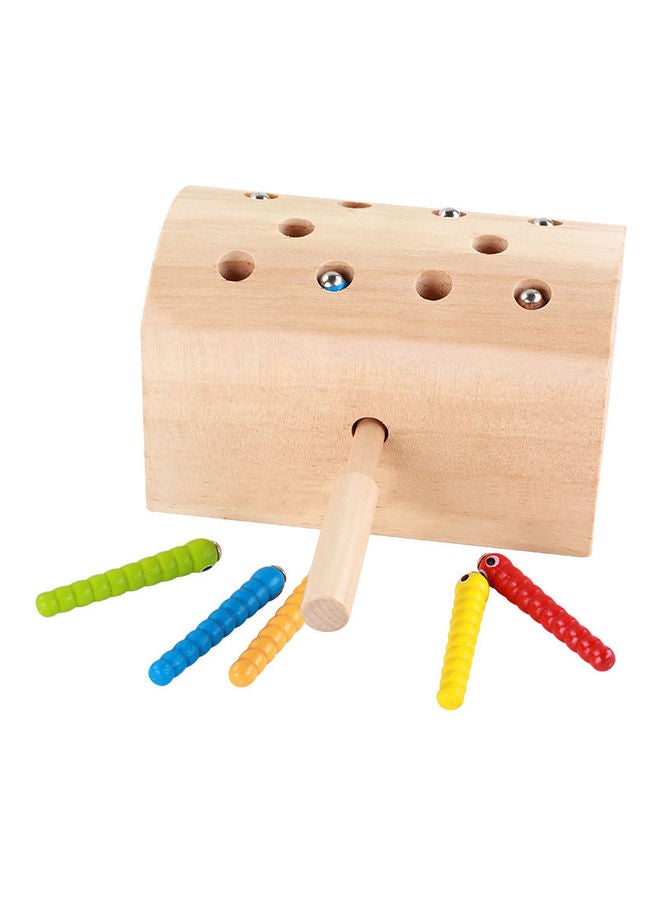 نيبمينينت Montessori Baby Wooden Worm Catching Toys 15x9x9cm - Image 1