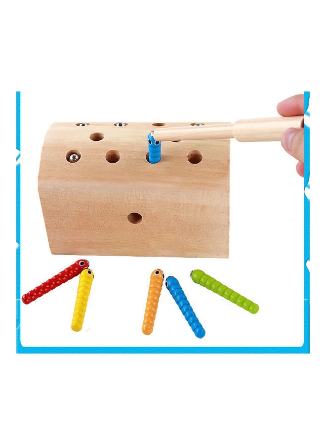 نيبمينينت Montessori Baby Wooden Worm Catching Toys 15x9x9cm - Image 2