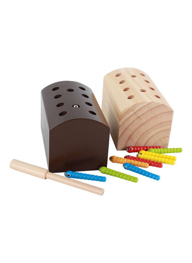 نيبمينينت Montessori Baby Wooden Worm Catching Toys 15x9x9cm - Image 3