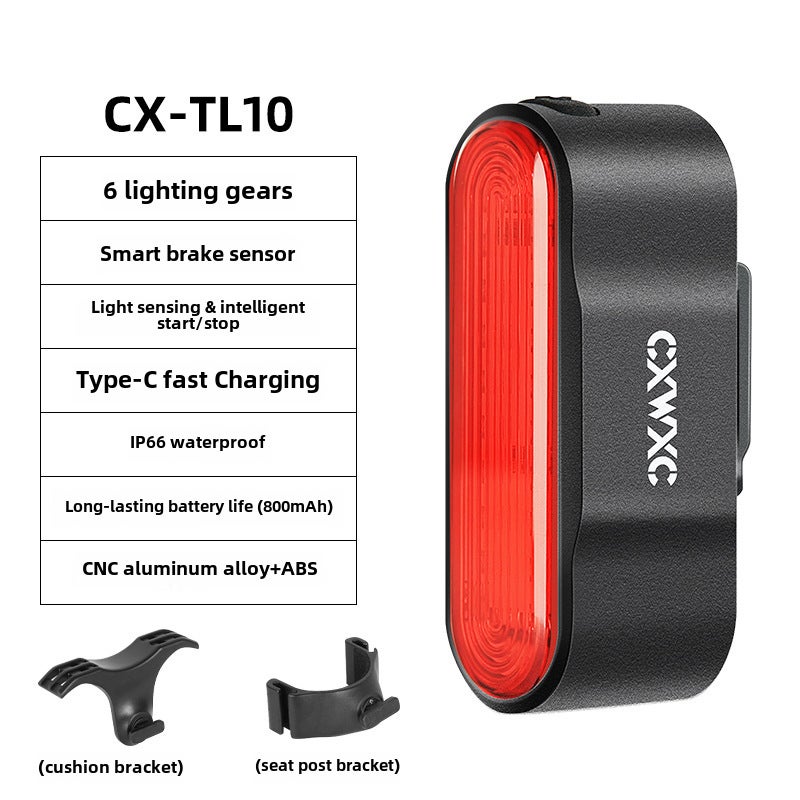 Generic GIYO Intelligent Brake Tail Light for Cycling CX-TL01 (intelligent brake tail light) (aluminum alloy shell) (aluminum alloy shell) (one-year warranty, only replacement without repair) 