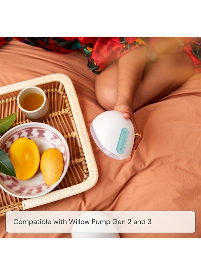 Willow حاويات حليب الثدي القابلة لإعادة الاستخدام 3.0، فلانج 24 مم، 2 قطعة، سعة 4 أونصات لكل حاوية، أساسي للرضاعة الطبيعية مع مضخة الثدي القابلة للارتداء Willow 3.0، مضخة بدون استخدام اليدين - Image 4