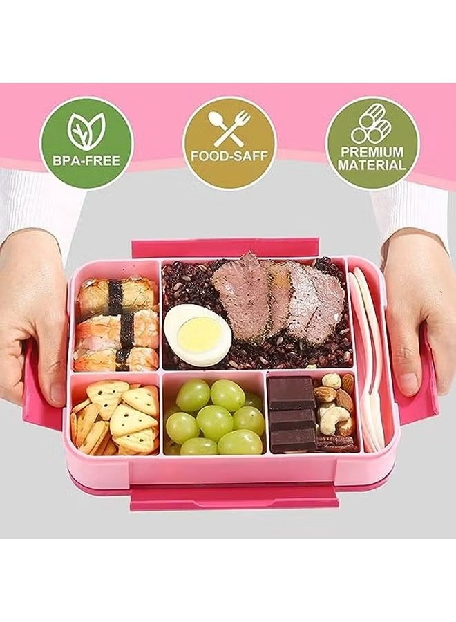 YIM-VIBEHAUS Lunch Boxes for kids，Children's Lunch Box with Compartments - Pink - Image 3