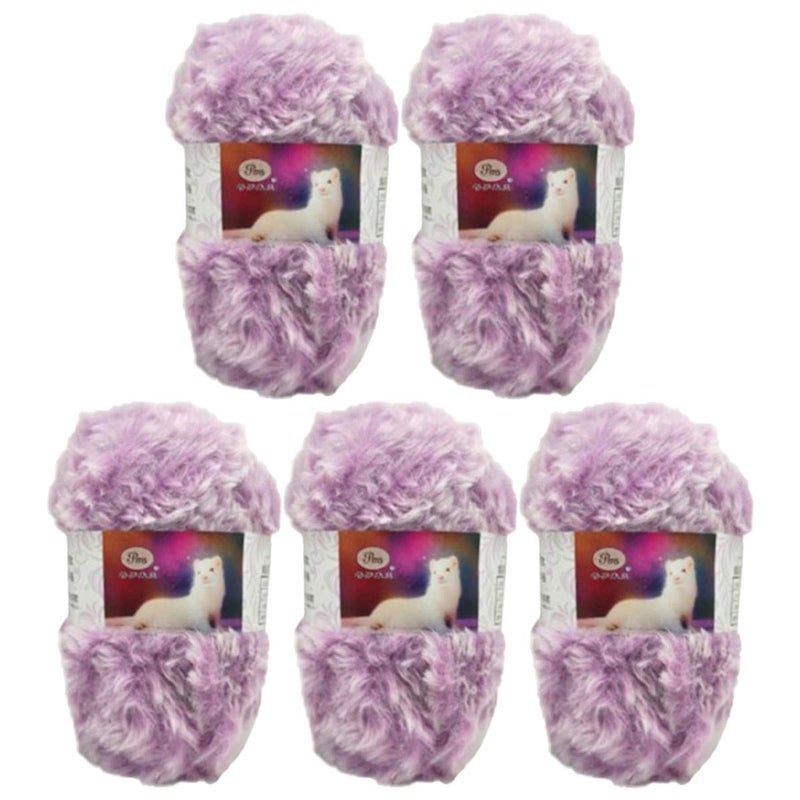 STARINGIRL 5 Pack of Soild Wool Fur Fluffy Plush Thick Knitting Yarn Supper Soft Fur Crochet Yarn for DIY Knitting Scarf Coat Gloves Hat Rugs Clothes Knitting Projects 250g 