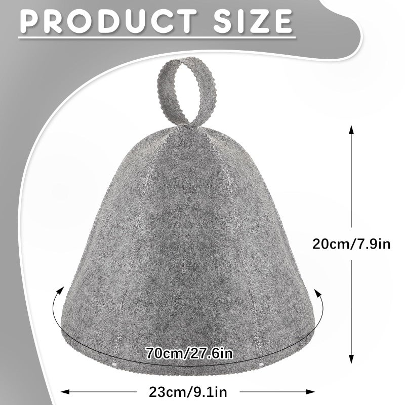 JaGely Sauna Hat for Men Women Wool Sauna Hat Vaporarium Cap Russian Banya Cap for Bath House Accessories(Gray,1 Piece) - Image 2