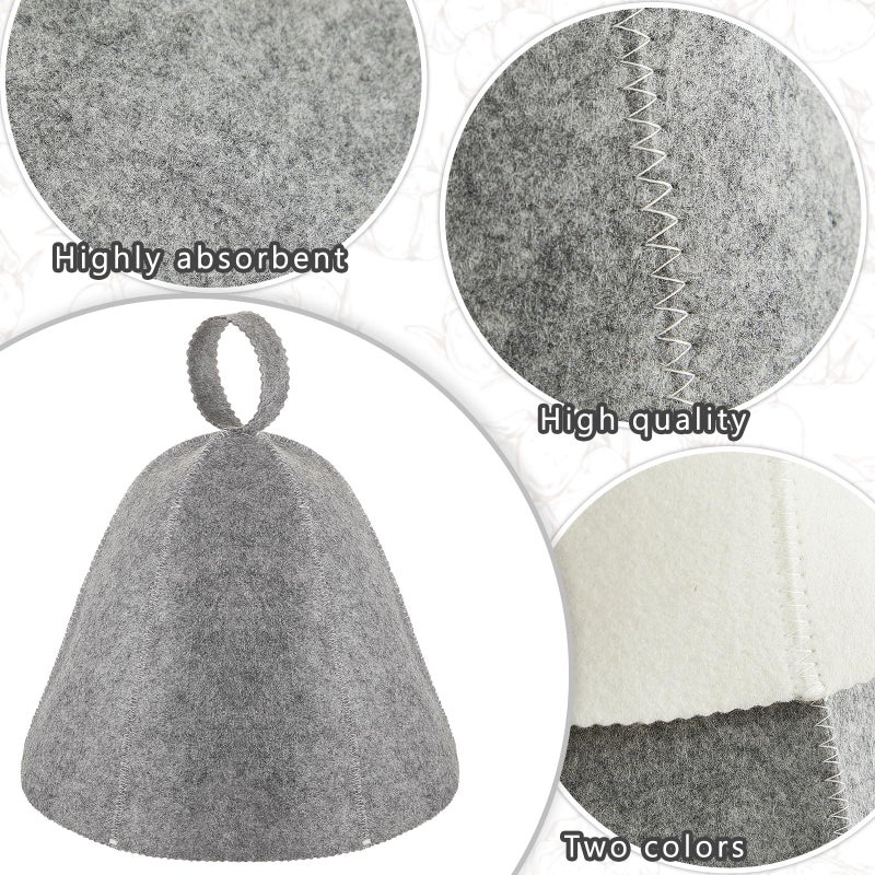 JaGely Sauna Hat for Men Women Wool Sauna Hat Vaporarium Cap Russian Banya Cap for Bath House Accessories(Gray,1 Piece) - Image 3