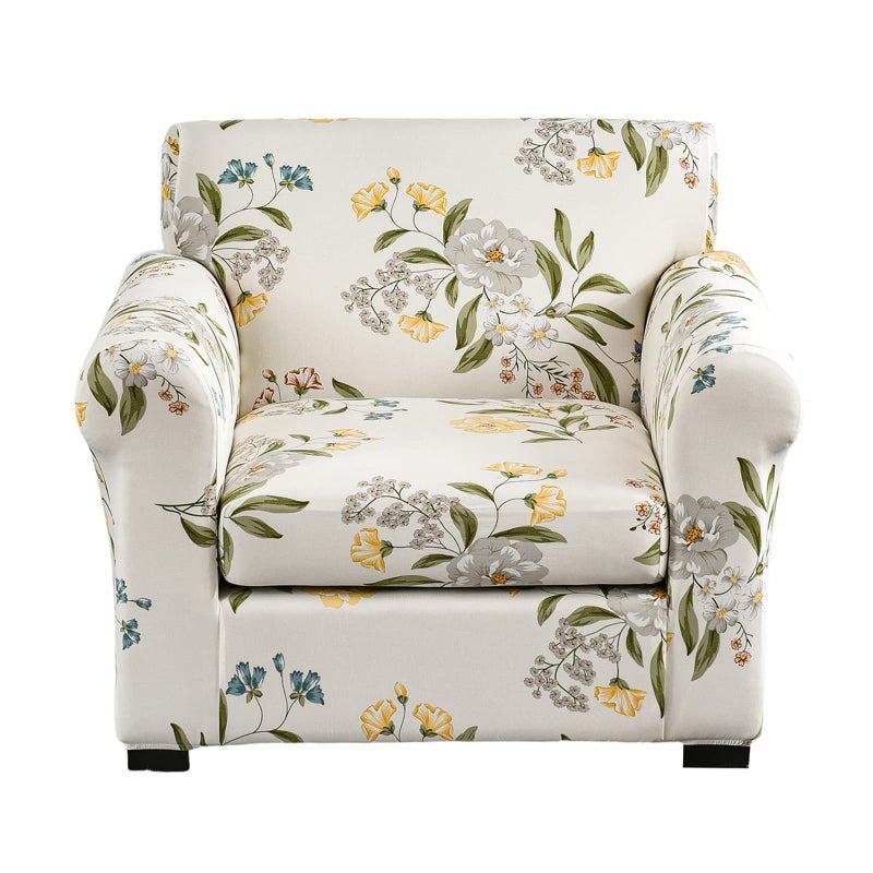 KRFOONN 2 Piece Chair Covers Printed Sofa Covers Couch Covers Washable Armchair Sofa Couch Slipcover Furniture Protector with Elastic Bottom for Living Room Armchair 24 Small