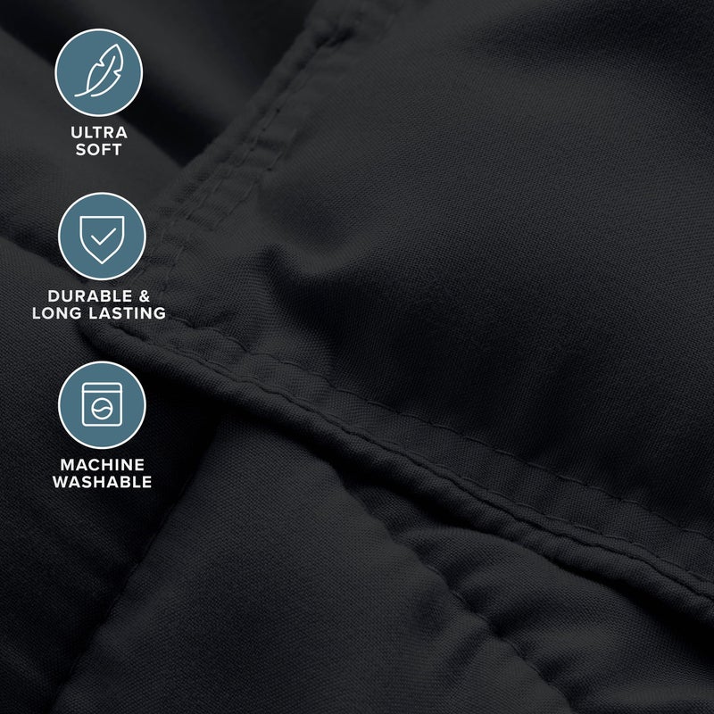 Bare Home Comforter Set - Twin/Twin Extra Long Size - Ultra-Soft - Goose Down Alternative - Premium 1800 Series - All Season Warmth (Twin/Twin XL, Black) - Image 5