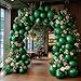 HIBAOpati Dark Green Balloons Double Stuffed Emerald Forest Green Balloon Arch Different Sizes 18125in Metallic Balloons for Jungle Birthday Baby Shower Graduation St Patricks Day Decorations - Image 4