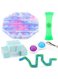 Generic Decompression Toy Suit 5 Suit Decompression Key Chain Unlimited Rubik's Cube Decompression Finger Bubble Music Generation-Color:JL002-5 Decompression Suit Express Box 175g  - Image 5