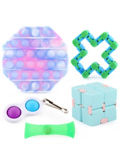 Generic Decompression Toy Suit 5 Suit Decompression Key Chain Unlimited Rubik's Cube Decompression Finger Bubble Music Generation-Color:JL002-5 Decompression Suit Express Box 175g  - Image 2