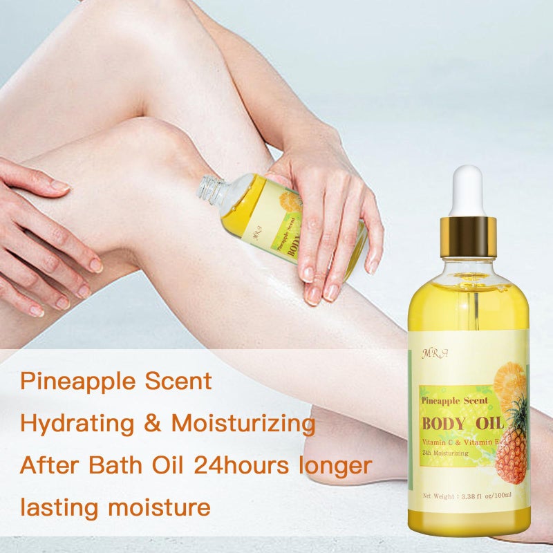 MR.A 2 Pack Pineapple Juice Scented Body Oil, Vitamin E Hydrating Body Oil, Pineapple GUASHA Oil after Shower for Dry Skin, Massage Oil with Guasha Tool - Image 5