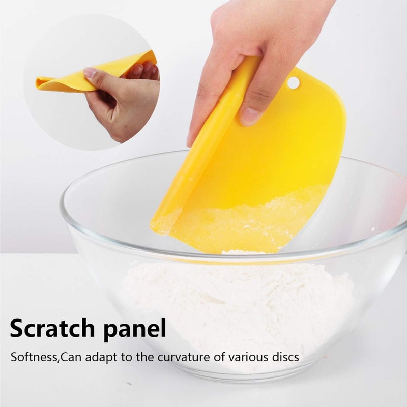 Sugalsu 2in1 Stainless Steel Dough Scraper Set for Benches and Plastic Bowl with Measuring Function Multipurpose Tools for Kitchen Baking Making Bread Cakes Pizza Pack of 2 - Image 4