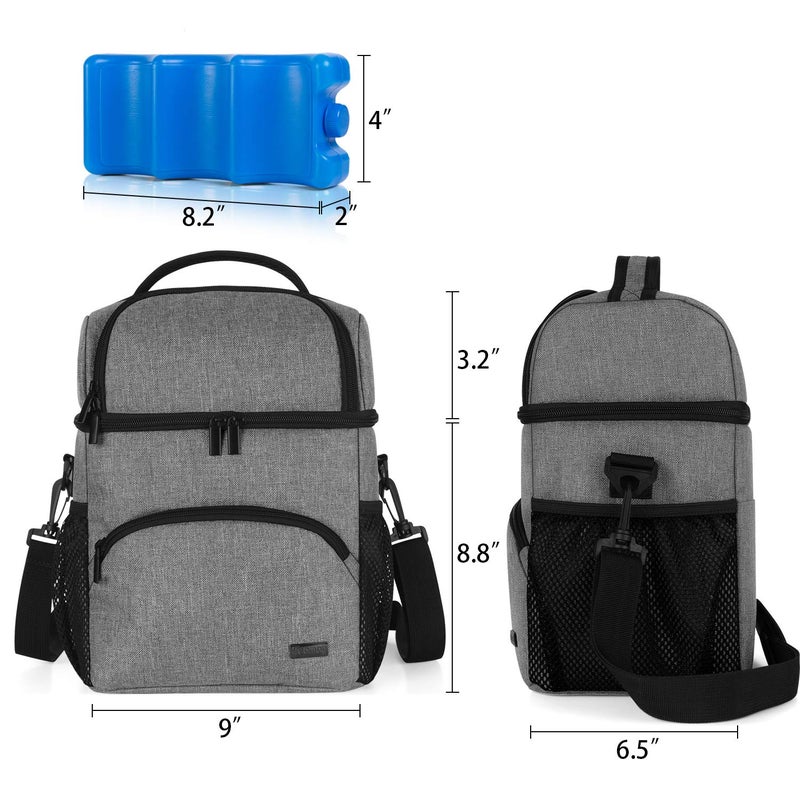 Teamoy Breastmilk Cooler Bag with Ice Pack, Double Layer Travel Bottle Cooler Tote - Fits 6 Large 9 oz Bottles, Gray - Image 5