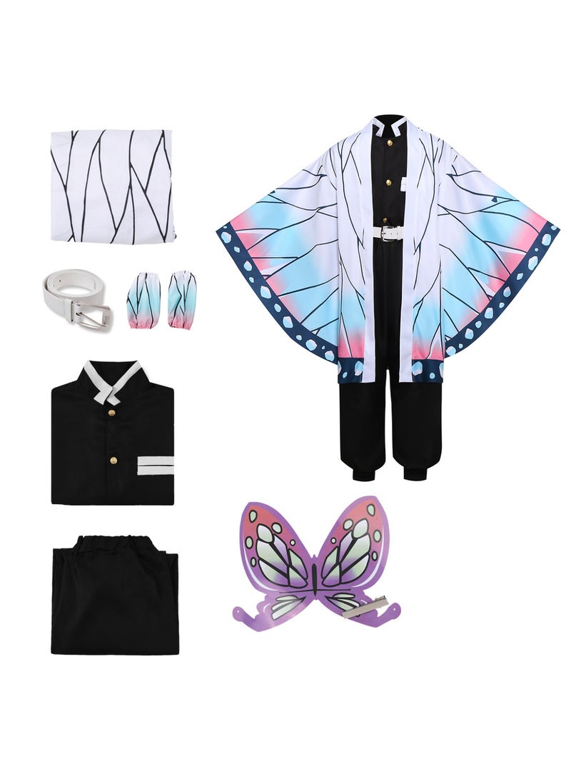 Sparklepals Kochou Shinobu Cosplay Costume for Demon Slayer Anime Cosplay Kimono Outfit Halloween Costume for Girls - Image 1
