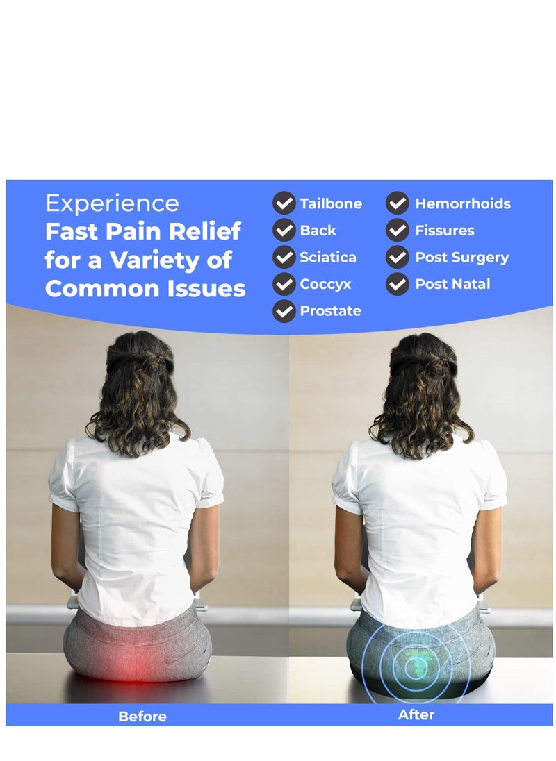 MIXDE - Memory Foam Donut Pillow Portable Orthopedic Hemmoroid Pillow Cushion Support Pad for Tailbone Pain, Hemorrhoids, Prostate, Pregnancy, Coccyx, Sciatica, Post Natal & After Surgery - Image 1