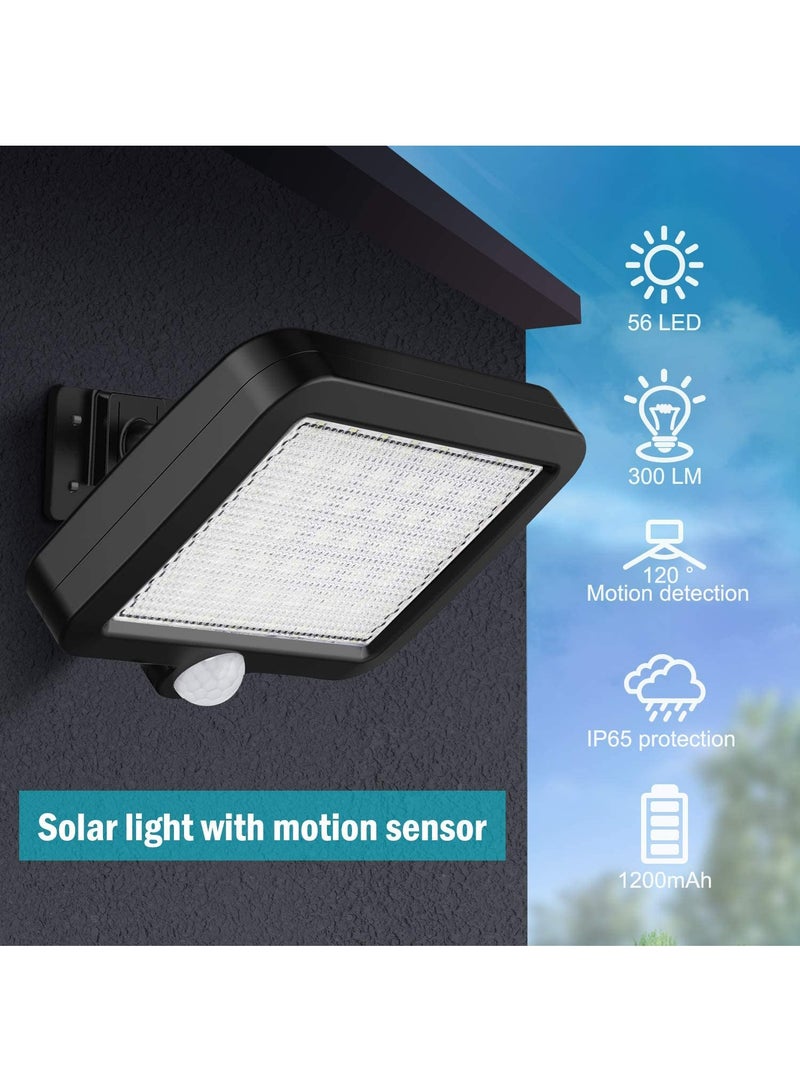Solar Motion Sensor Flood Light Outdoor 56 LED IP65 Waterproof Solar Security Light with 120° Wide Angle u0026 5M Cable for Garden, Yard, Garage Wall Lighting - Image 5