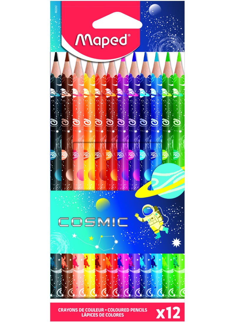 Maped 12 pcs colour pencil, Cosmic triangular crayons  - Image 1