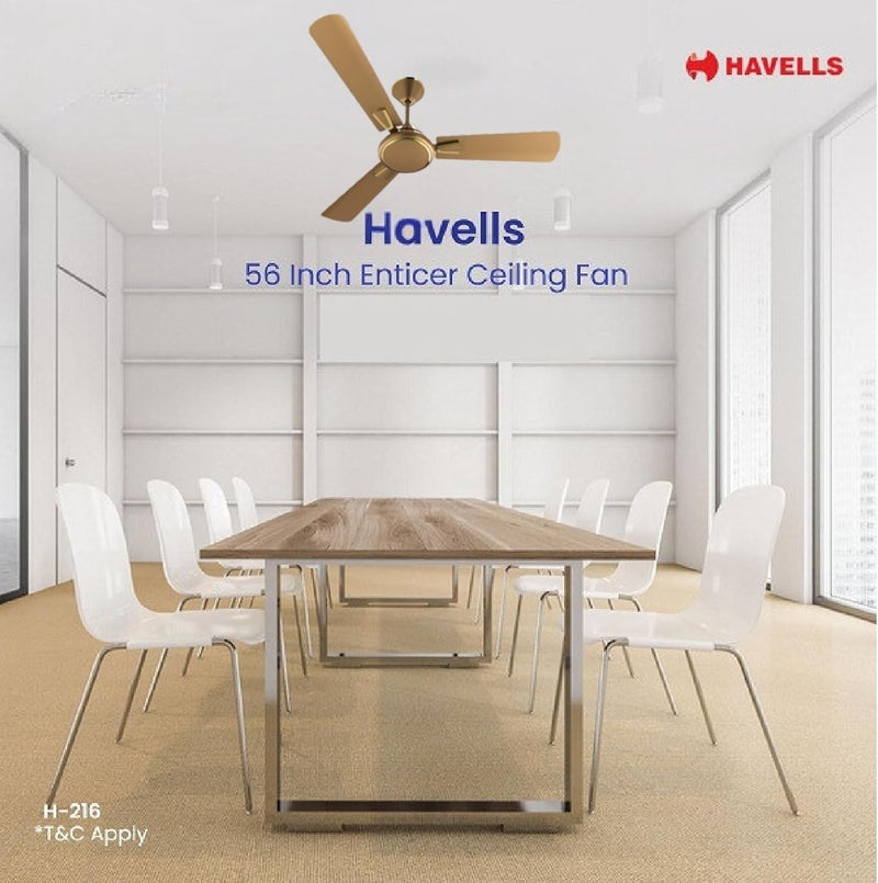 havells 1400 mm/56 inch High Speed Anti-dust Technology Decorative 5 Star Rated Ceiling Fan 400 RPM with 1 Year Warranty crew deco export quality ceiling fan (Bronze Gold Pack of 1) مروحة السقف - Image 2