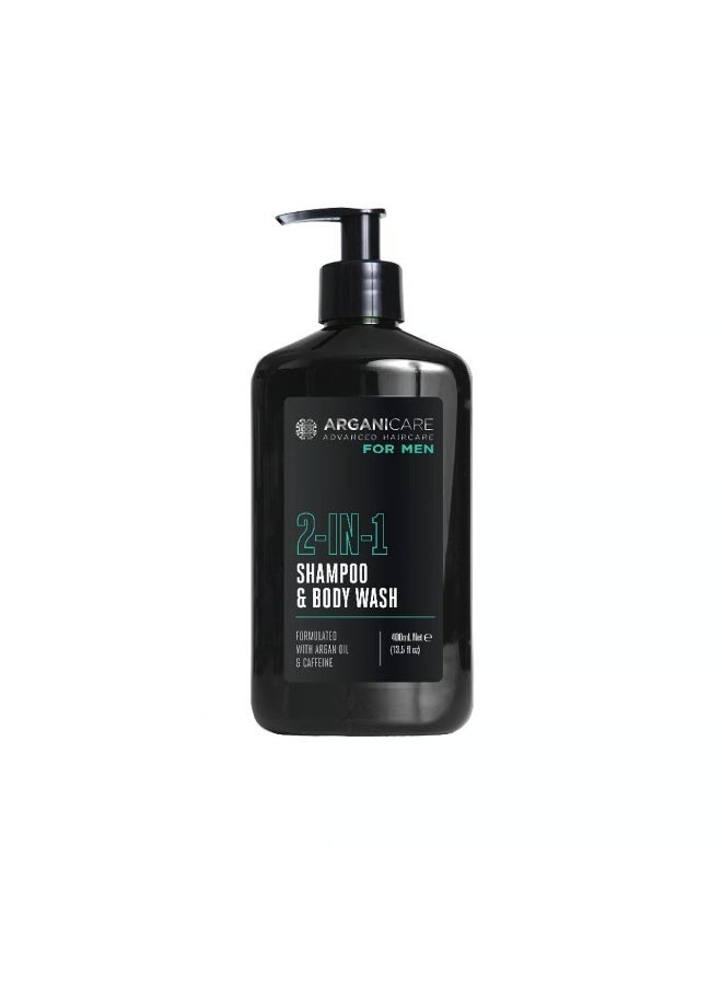 Arganicare Men 2-In-1 Shampoo & Body Wash 400ml - Image 1