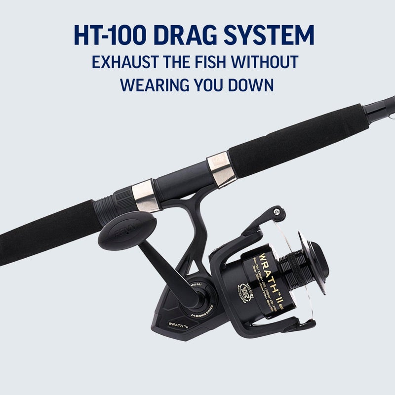 PENN 8' Wrath II Fishing Rod and Spinning Reel Combo, Size 5000, Medium Heavy Power, Moderate Fast Action, Corrosion-Resistant Graphite Construction, Lightweight and Durable - Image 5