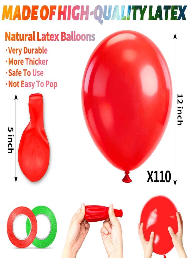 KUULBELA Assorted color Balloon 110pcs, color Latex Balloons 12 inch for Birthday Valentine’s Day Wedding(with 2 Ribbons). - Image 3