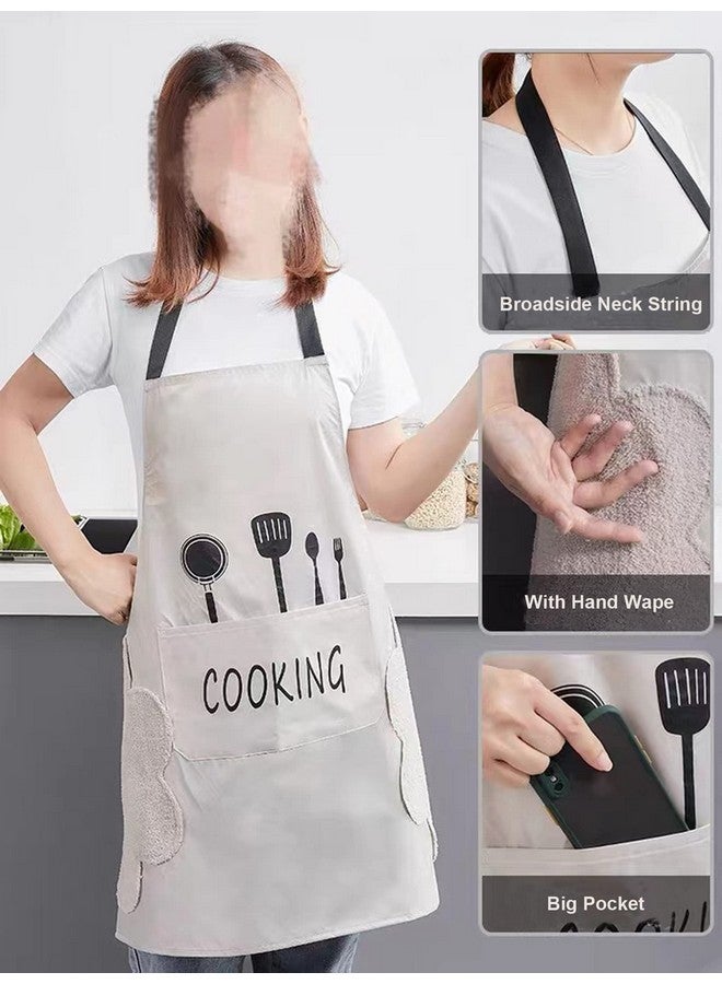 Agirlvct 2 Pack Kitchen Apron With Hand Wipe,Water-Drop Resistant With Pockets Cooking Dish Washing Bib Aprons Birthday Gift For Women Men Chef Home Coffee Restaurant - Image 3