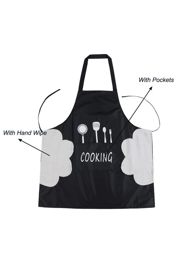 Agirlvct 2 Pack Kitchen Apron With Hand Wipe,Water-Drop Resistant With Pockets Cooking Dish Washing Bib Aprons Birthday Gift For Women Men Chef Home Coffee Restaurant - Image 5