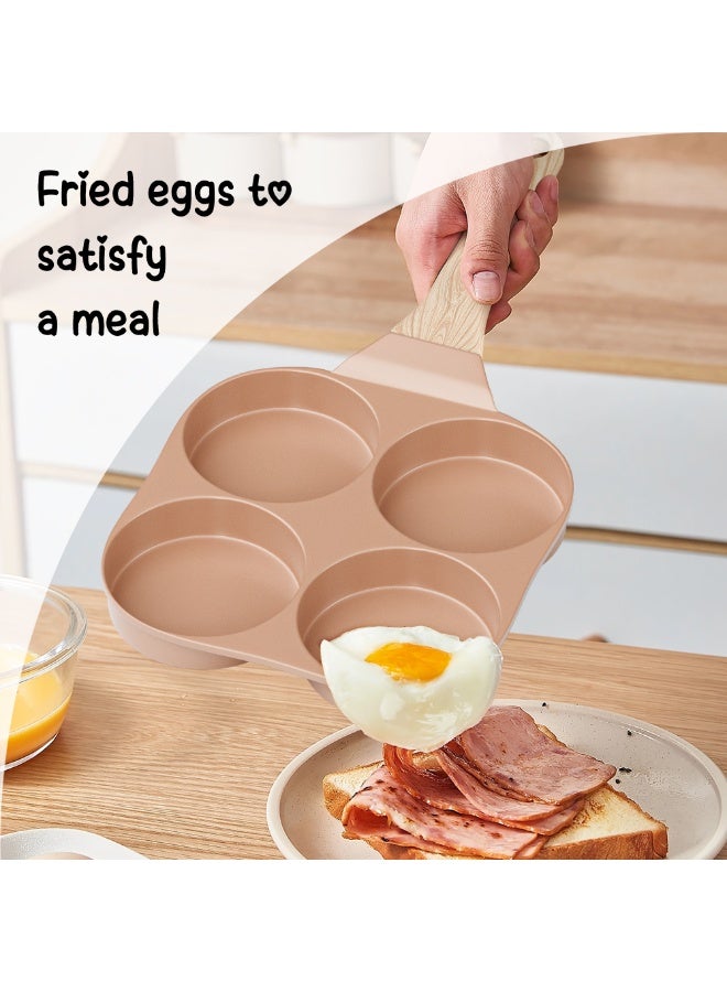 Caannasweis وعاء البويضة، 4 كوب غير اللاصق البويضة السيراميكية Skillet الإفطار مقلي وعاء طباخ البيض مناسبة لمواقد الغاز وأدوات الطبخ الاستقراء، PFOA PFOS مجانا - Image 3