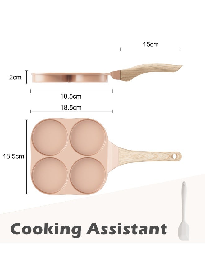 Caannasweis وعاء البويضة، 4 كوب غير اللاصق البويضة السيراميكية Skillet الإفطار مقلي وعاء طباخ البيض مناسبة لمواقد الغاز وأدوات الطبخ الاستقراء، PFOA PFOS مجانا - Image 2